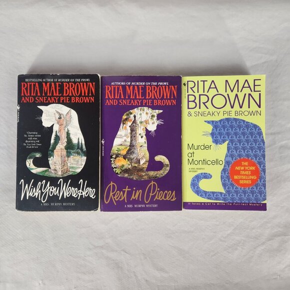 LOT OF 3 Rita Mae Brown and Sneaky Pie Brown Paperback Mystery Series Books 1-3 - Picture 2 of 3